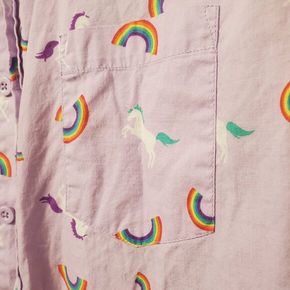Spencers Unicorn & Rainbows Button-Up Shirt - Picture 4 of 7